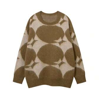 Vintage American Style Unisex Loose Knitted Sweater, Autumn Winter