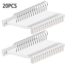 5/10/20 Pack Clothes Pants Hangers, Space-Saving Skirt Holders With 360 ° Swivel Hooks, Adjustable Clips, Trouser Coat Garment Jeans
