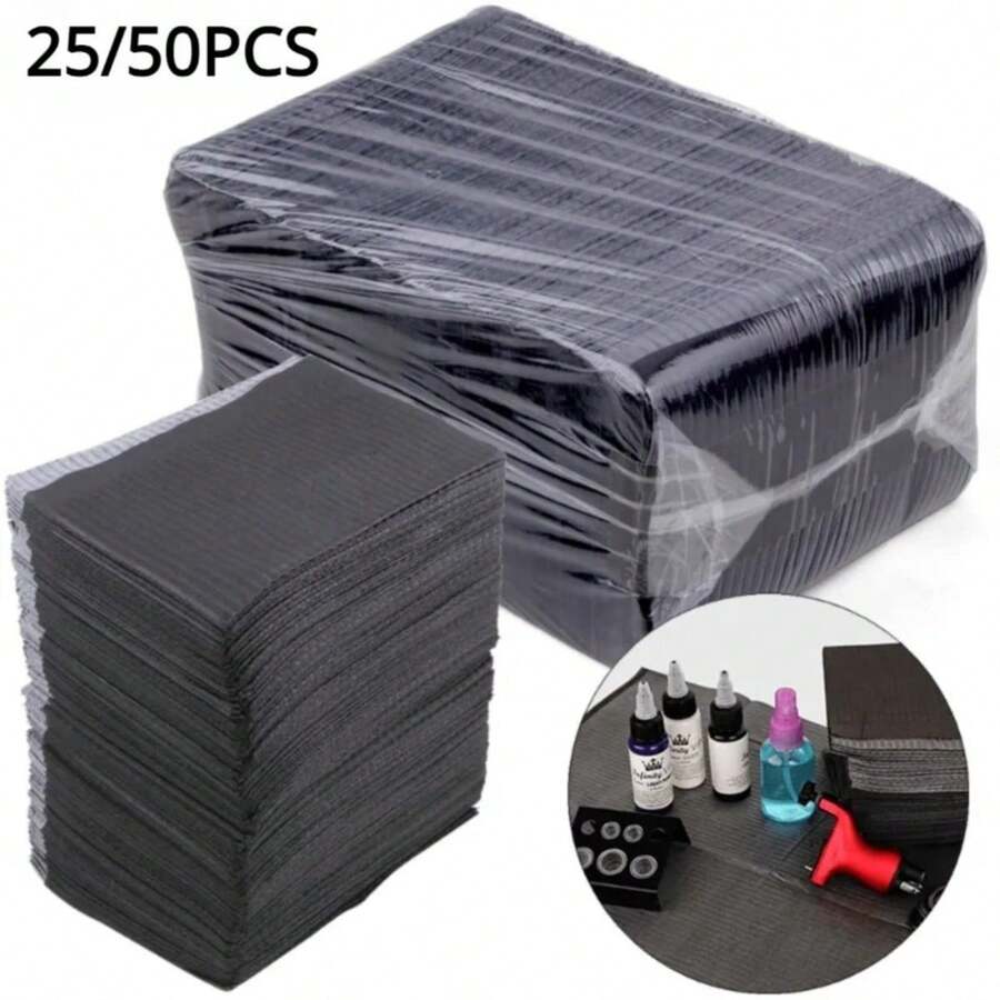 20pcs Disposable Tattoo Cleaning Pads, Beauty Salon Countertop Cleaning Mats, Waterproof & Anti-Fouling Nail Art Desk Cover - Multicolor - View 1