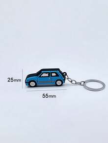 1pc 3D Cartoon Car Keychain, Cute PVC Soft Pendant Bag Accessory - Multicolor - View 2