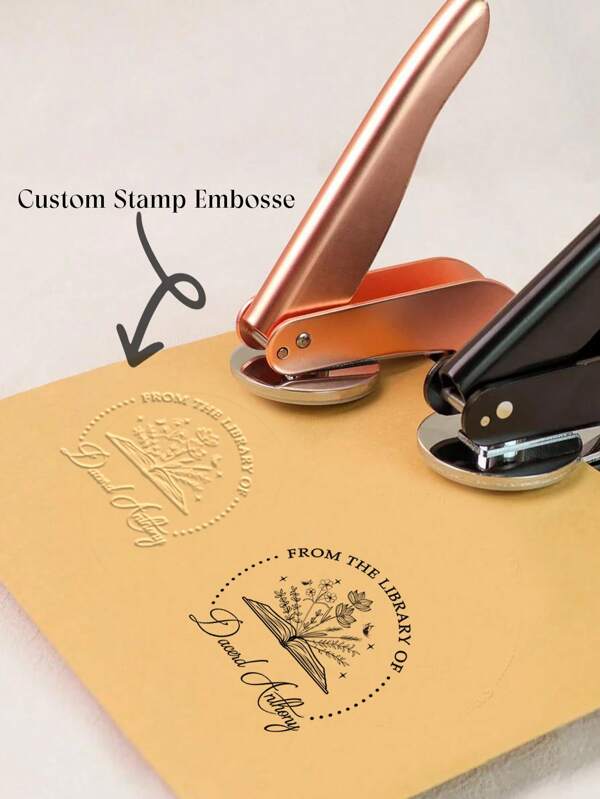 Book Embosser Personalized | Custom Stamp Embosser | Library Embosser | From The Library Of | Book Lover Gift Multi-Functional, Seal, No-Iron, Reusable Fashion, Vintage, Cute, Contracted Christmas Ornaments For Graduation, For Christmas, For Winter, For Fall/Autumn, For School, For Business/Work/Office Back To School, Back To School, School Supplies