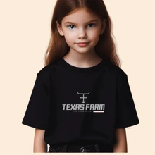 Children's And Youth T-Shirt TXF Mod2 Girl And Boy Fashion Rodeo Country 6 To 16 - 黑色 - 查看 2