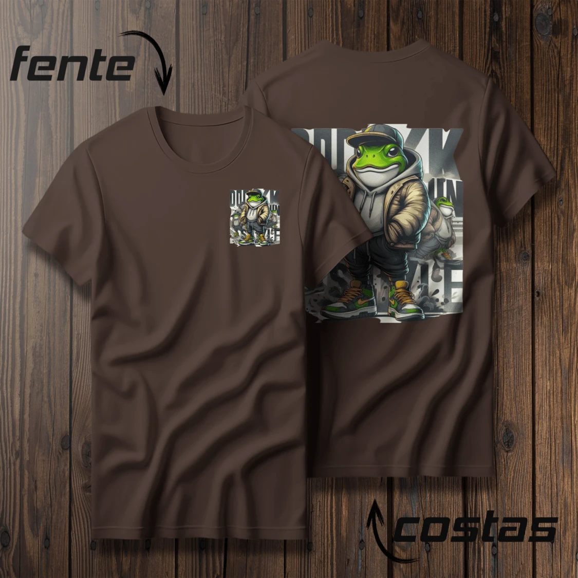 Men's T-Shirt Streetewar Frog Style T-Shirt Exclusive Premium Shirt - 鏽棕色 - 查看 1