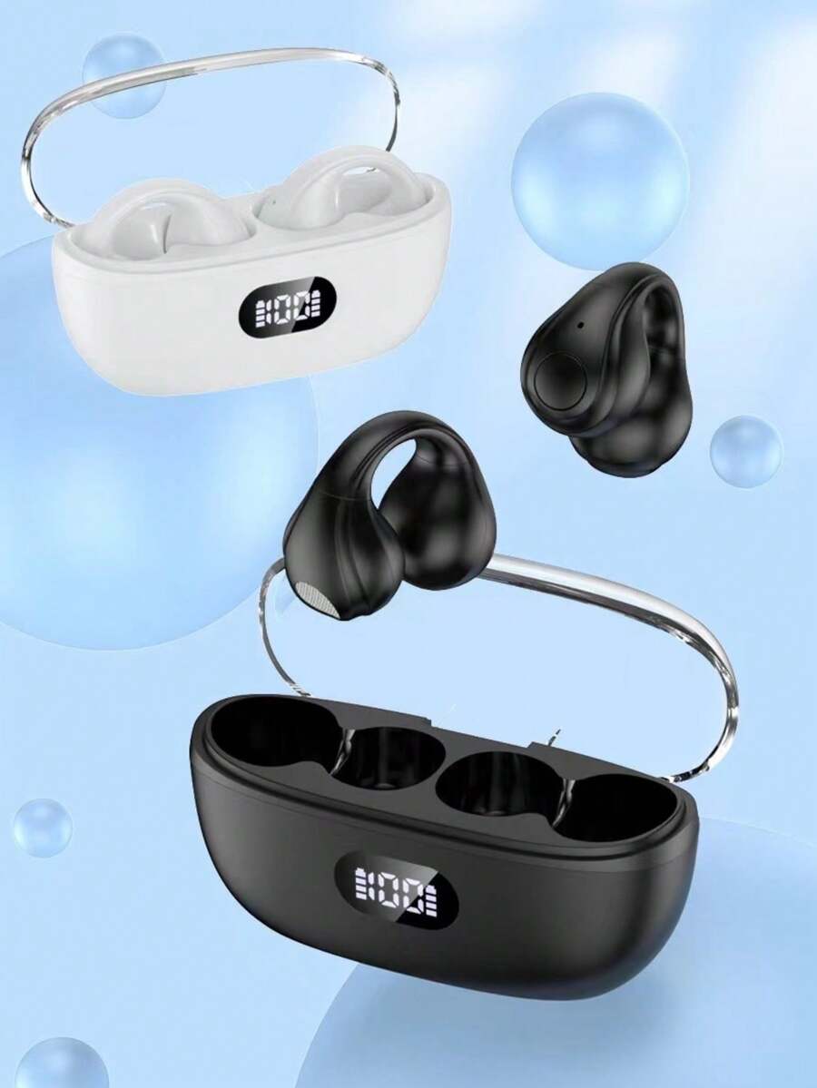 Auriculares inalámbricos Bluetooth - Diseño con clip, a prueba de sudor, sonido estéreo, compatible con Xiaomi e iPhone - Llamadas manos libres y transmisión de música - Multicolor - Ver 1