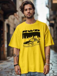 T-Shirt Sport Car  911 RWB Rauh-Welt Ref 4124 Fluxo FX - Yellow - View 5
