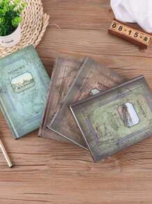 1pc Vintage Pattern Cover Notebook Back To School