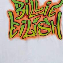 Billie Eilish Teen Girls Graffiti T-Shirt (White) - Blanco - Ver 2
