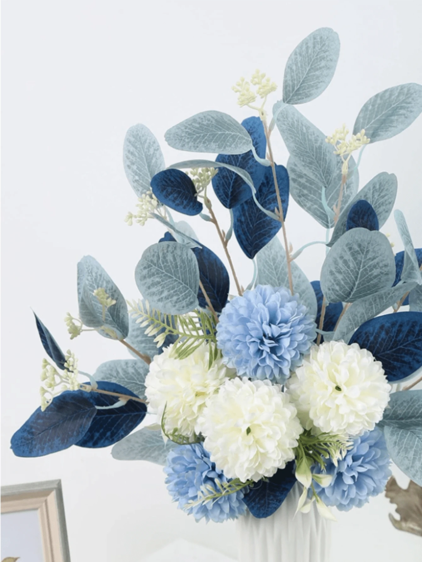 Fleur artificielle bleuet 6 fleurs - composition bouquet - H.91cm bleu-S3 main image 1