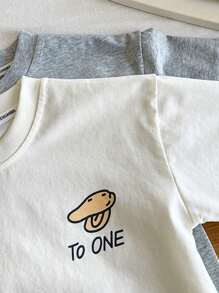 Nova camiseta infantil de verão com estampa de desenho animado e design de asa 3D, unissex