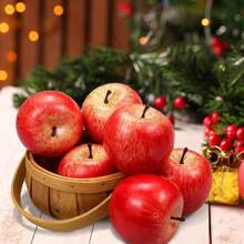 1/6pcs Fake Fruit Artificial Apples, Decorative Fruit Lifelike Faux Apples Realistic Fruits Apple Decorations For Kitchen, Realistic Fake Fruits Party Props Home Decor,Fake Plants