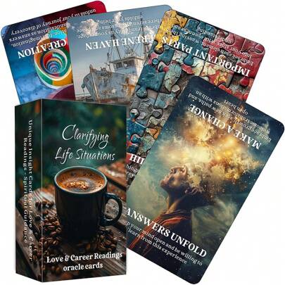 Carte oracolo per chiarire le situazioni della vita, mazzo di carte oracolo per l'amore e la carriera per principianti, che coprono tutti gli ambiti della vita, il viaggio spirituale, carte dei tarocchi