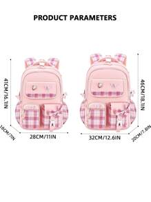 1 件女孩学校背包，可爱儿童背包，女孩小学生背包带隔层，返校礼物