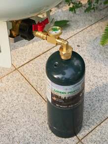 Propane Refill Adapter With Valve And Gauge, Fill 1 Pound Bottles From 20lb Tank, Fits QCC1 / Type1 Propane Tank And 1 Lb Throwaway Disposable Cylinder Propane Bottle Connector - Gold - View 2