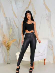 PIXEL PUSHES BUTT LEGGINGS WITH ZIPPER - màu đen - Xem 4