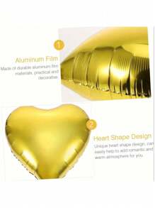 18-Inch Foil Heart Shaped Balloon For Wedding, Birthday Proposal Party Decorations, Christmas - Gold - View 5