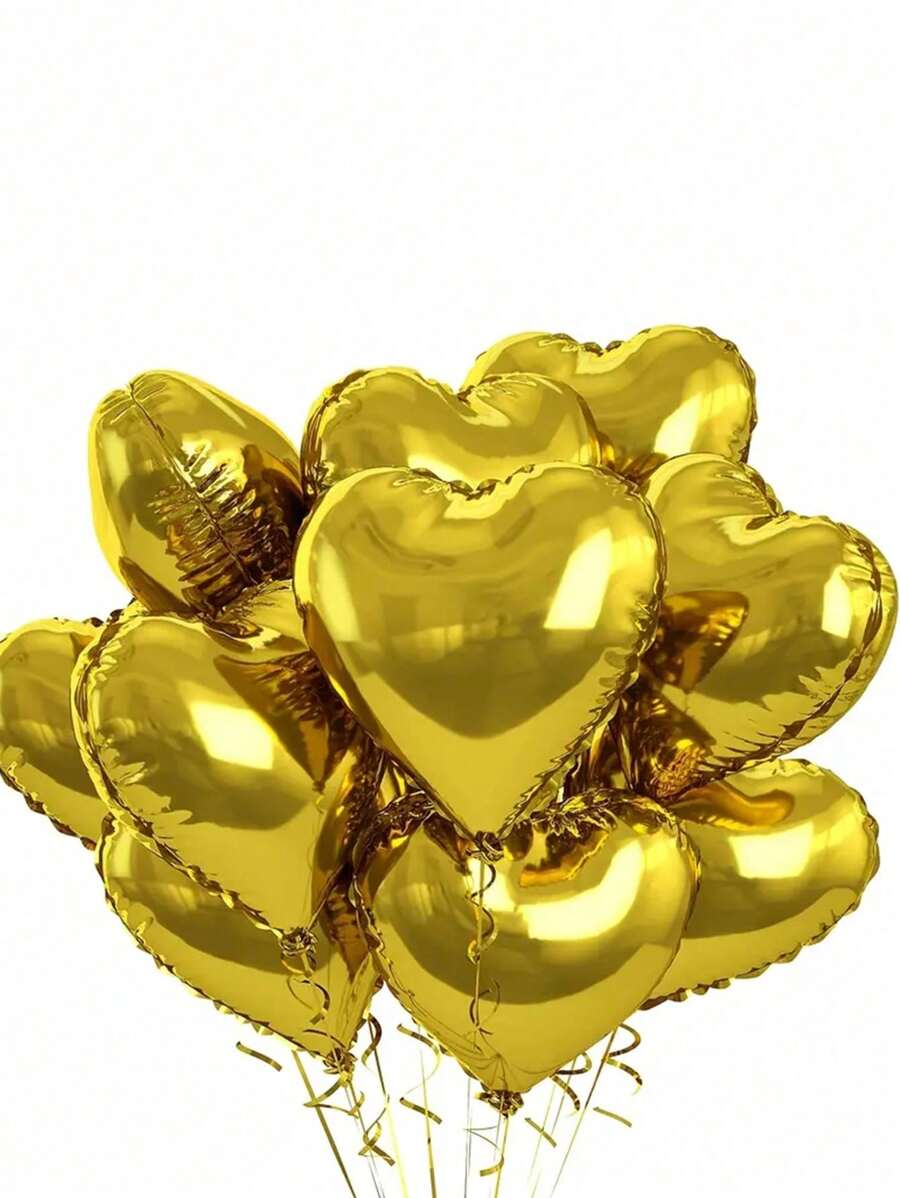 18-Inch Foil Heart Shaped Balloon For Wedding, Birthday Proposal Party Decorations, Christmas - Gold - View 1