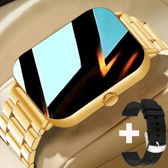 Women Men Smartwatch Full Touch Square Heart Rate Blood Pressure Monitor Sports Fitness Tracker Smart Watch Making Call Pedometer Alarm Clock Music Remote Control Watches Custom Dial For Android IOS Smart Bracelet