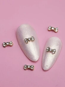 迷你粉色钻石蝴蝶结美甲钻 10 件 3D 合金美甲装饰 DIY 美甲饰品 美甲宝石 美甲用品 美甲 - 彩色 - 查看 14