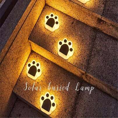 1/4 件太阳能 LED 地面灯、熊掌壁灯景观照明、户外防水路径灯适用于花园装饰围栏庭院甲板