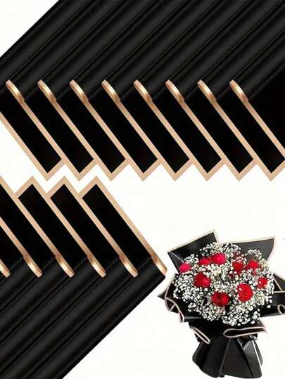 20 Sheets, Flower Wrapping Paper Flower Bouquet Wrapping Paper Sheets With Golden Edge Korean Style Wrapping Paper For DIY Craft Gift Package Decoration Floral Supplies, 23 X 23 Inch, Wrapping Paper, Tissue Paper, Flower Bouquet Supplies (Pink)