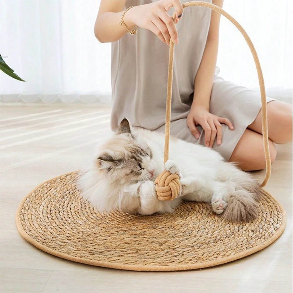 Cat Toy Ball Cat Scratcher Rattan Mat Board Cat Scratch For Sharpen