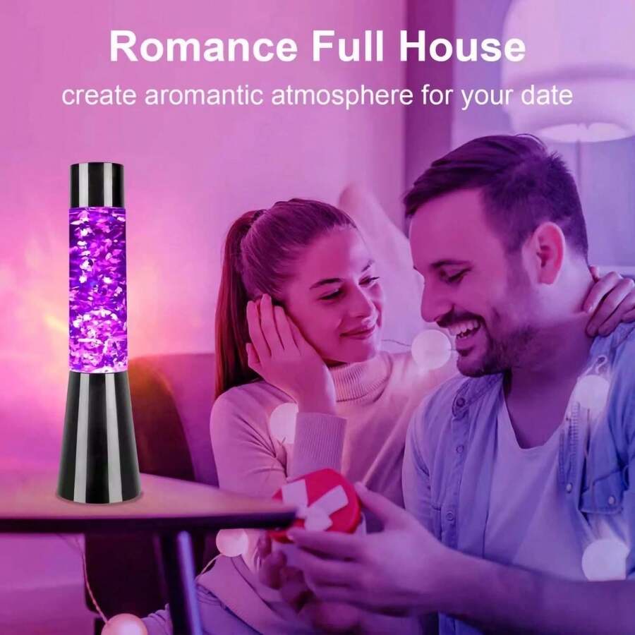 1pc Glitter Lava Lamp Color Flash Lava Lamp Rainbow Decorative Led Lava