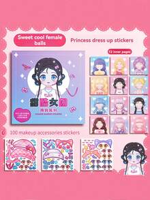 1 pieza Pegatina cambiable DIY, Pegatina para vestir muñecas de niñas - Multicolor - Ver 6