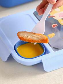 1 Pieza Caja de almuerzo de dibujos animados, una caja de almuerzo linda y minimalista con animales de dibujos animados, caja de almuerzo portátil, caja de aperitivos y almuerzos separada, adecuada para adolescentes y trabajadores en escuelas, cafeterías, hogares y campamentos, cocina, regalo de Navidad, útiles escolares