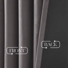 2 Panels Velvet Curtains OliveGreen Beige Luxury Rod Pocket Thermal Insulated Window Blackout Curtain, Room Darkening Drapes For Living Dining Room Bedroom Winter Christmas Decoration Curtains Machine Washable - 灰色 - 查看 3
