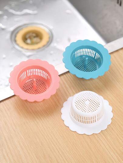 1/4pcs Colorful Kitchen Sink Drain Filter, Bathroom Drain Catcher, Shower Floor Drain Strainer, Sink Stopper, Kitchen Sink Drain Trap, Bathroom Drain Cover