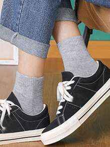 5雙灰色男士中筒彈性襪 - 灰色 - 查看 2