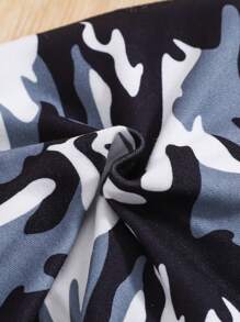 2pcs/Set Infant Boys' Casual Letter & Camouflage Print Hoodie Sweatshirt And Camouflage Pants Set, Fall/Winter Outfit