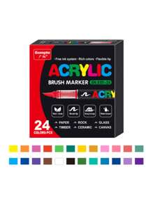 Bút dạ Acrylic lỏng, thế hệ thứ 3, dung tích mực lớn, màu sắc đồng đều, có thể xếp lớp, không mùi, bút vẽ Graffiti, 12/24/36/48/60/72/120 màu - Nhiều màu - Xem 11