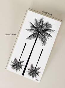 STARTTOOS 30pcs Black Palm Tree & Floral Small Pattern Temporary Tattoos,  3-5 Days For Fingers, Ears, Shoulders, Neck, Collarbones & Small Body Areas - Black - View 8