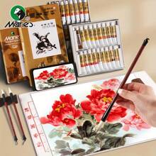 艺术家中国水彩颜料套装 - 专业品质高颜料，可实现鲜艳的色彩混合 - 12/24X 5 毫升管；多种颜色 - 5ml - 查看 1