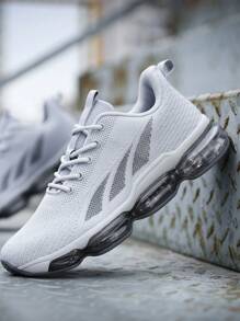 Mens Running Shoes Air Cushion Fashion Sneakers Casual Tennis Walking Athletic Trainers Zapatillas Para Hombre White - 灰色 - 查看 1