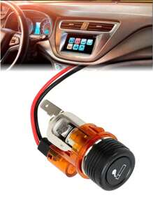 Encendedor tipo europeo automotriz con luz para coche tomacorriente 12v 120w - Amarillo - Ver 1