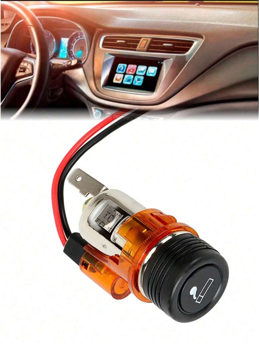 Encendedor tipo europeo automotriz con luz para coche tomacorriente 12v 120w - Amarillo - Ver 1