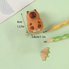 1pc Cartoon Mini Portable 3D Silicone Pencil Sharpener, Rotating Pencil Sharpener, Pencil Shaver, Back To School Stationery Gift, Award, Office And School Stationery Supplies