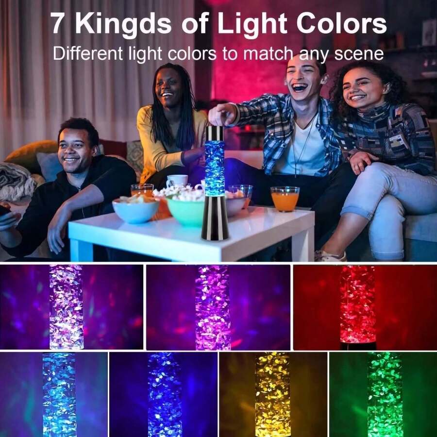 1pc Glitter Lava Lamp Color Flash Lava Lamp Rainbow Decorative Led Lava