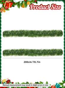 2 Pieces 9.8ft Christmas Green Tree Vine Decoration, Suitable For Outdoor Or Indoor Use, Christmas Decoration Garland, Artificial Garden Artificial Greening, Or Wedding Party Decoration, Christmas Thanksgiving Decoration, Holiday Atmosphere Decoration,Christmas - Multicolor - View 3