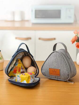 Mini Minimalist Zipper Insulated Lunch Bag, Triangular Breakfast Bag, Portable Insulated Snack Bag For Sandwiches, Milk, Eggs And More School Bag Lunch Tote Bag Cooler Box Storage Bag Women Cute Lunch Pack Tiffin Bag SmallWomanLunch Box Bag For Women LadiesSchool Supplies Stuff Accessories Bag For School School Accessories School Stuff