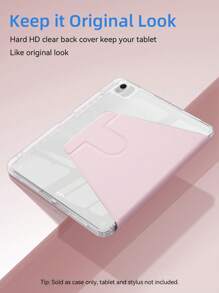 DANYCASE 360° Rotating Transparent Acrylic Protective Case, Compatible With IPad A16 2025, Air 11/13, M2/M3 2024/2025, Pro 11/13, M4 2024, Air 5/Air 4 10.9 Inch 2022, 9th Gen, 8th Gen, 7th Gen 10.2 Inch, 5th Gen, 6th Gen 9.7 Inch, 10th Gen 10.9 Inch 2021, Pro 11/12.9 Inch, Mini 6 - Pink - View 5