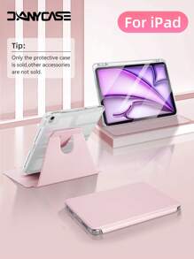DANYCASE 360° Rotating Transparent Acrylic Protective Case, Compatible With IPad A16 2025, Air 11/13, M2/M3 2024/2025, Pro 11/13, M4 2024, Air 5/Air 4 10.9 Inch 2022, 9th Gen, 8th Gen, 7th Gen 10.2 Inch, 5th Gen, 6th Gen 9.7 Inch, 10th Gen 10.9 Inch 2021, Pro 11/12.9 Inch, Mini 6 - Pink - View 1