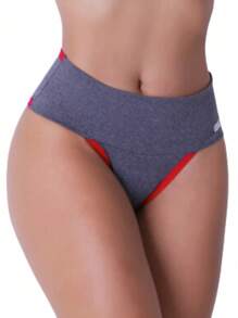 Kit 7 High Waist Panties Women's Thong Modeling Double Waistband Cotton Lining - Nhiều màu - Xem 7