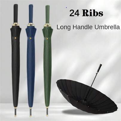 1pc 16-Ribs Automatic Open Long Handle Portable Waterproof Business Umbrella, Available In Multiple Colors For Both Men And Women (Please Note That Due To Different Batches, The Fabric Cover, Ribs Color, English Letter Pattern Design, Button Shape And Ribs Color May Be Randomly Matched, We Apologize For Any Inconvenience Caused), Spring Summer Picks, Brides Maid Gifts, Room, Bedroom Decor, Bedroom Decor, Beach, Travel, For Men, For Women, Vacation,Cute Stuff,Outdoor,Garden,Travel Essentials,Portable Essentials,Beach Essentials,Graduation Season,Commencement,Graduation Ceremony,Graduation Gift,Graduation Present,Graduation Gift,Graduation Present,Congrats Grad,Congratulations Graduate,Valedictorian,Finish School,Graduation Party,Outdoor Essentials,Travel Portable,Hiking Essentials,Camping Essentials,Portable Tools,Summer Essentials ,Summer Portable
