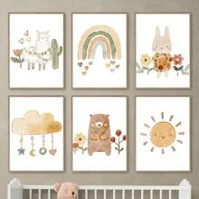 Baby Kinderzimmer Wandkunstdrucke - Süße und inspirierende Dekoration für Baby Mädchen und Jungen, Kinderzimmer, Spielzimmer, Babyzimmer - Ungerahmte Babyparty Familiendekoration Geschenke