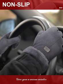 1/2 双时尚女士手套秋冬可爱毛茸茸保暖手套全指手套女士户外运动女手套屏幕圣诞节和感恩节家庭礼物 - 多色 - 查看 3