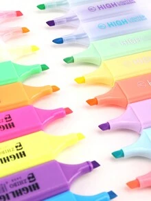6pcs/Set Color Highlighter With Angled Tip,Smooth Writing, Long-Lasting Ink - Perfect For Professionals - Assorted Bright Colors, Office & School Supplies Set - Multicolor - View 3