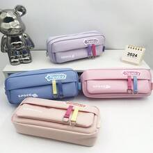1 件装多功能便携式拉链铅笔盒，大容量笔袋，适合学生 - 彩色 - 查看 4